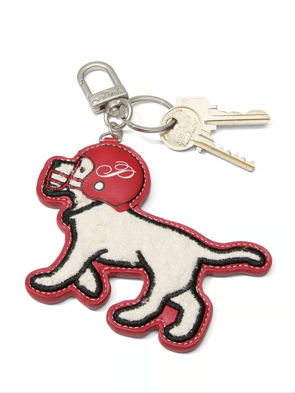 VS PINK Dog Football Decor Bag Charm/ Keychain NWT